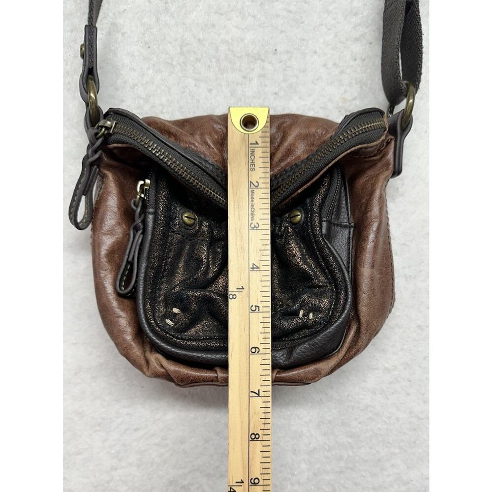 The Sak Multi Brown Genuine Leather Zip Flap Shoulder Bag Crossbody Messenger - Picture 3 of 14